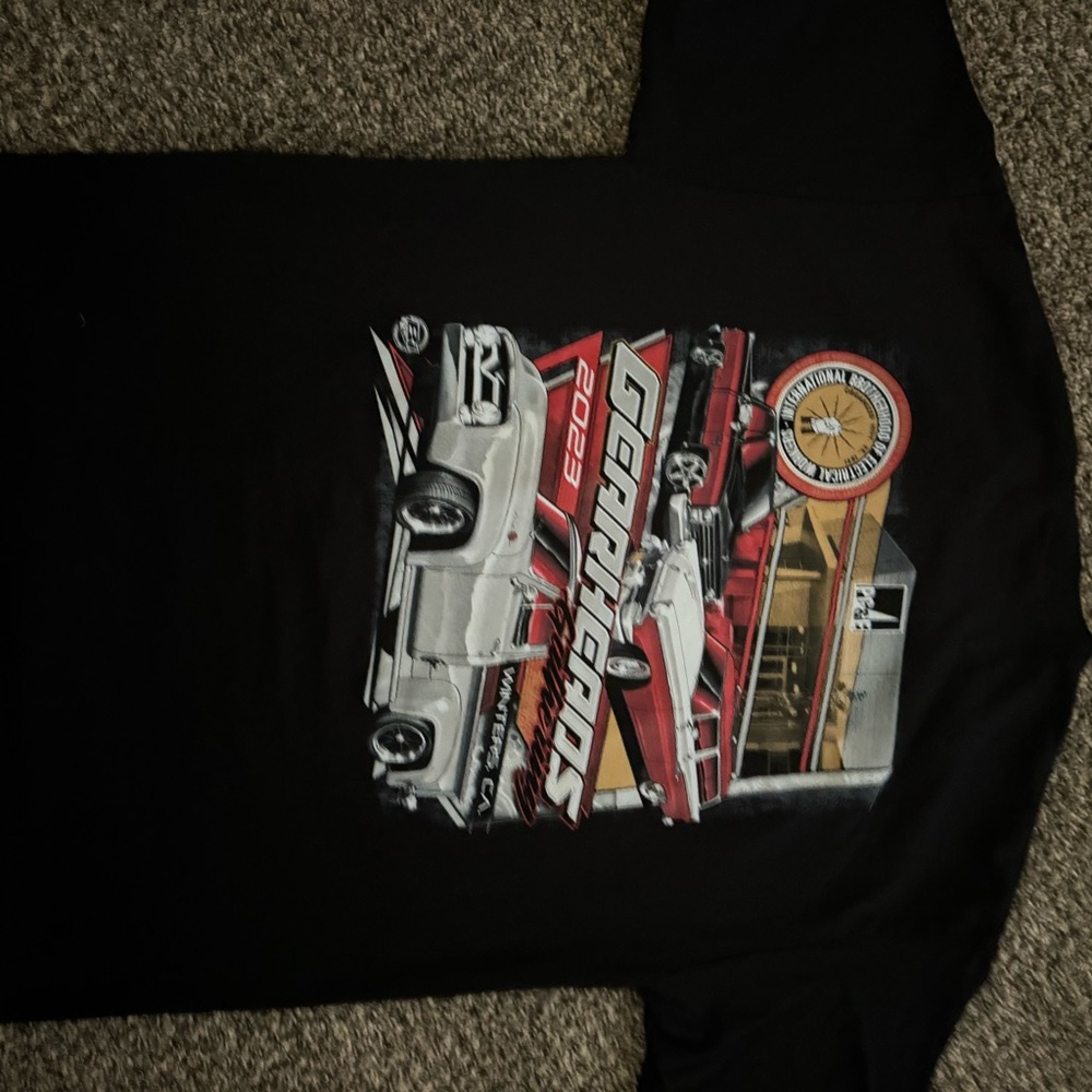 Black Graphic T-Shirt with Car Design